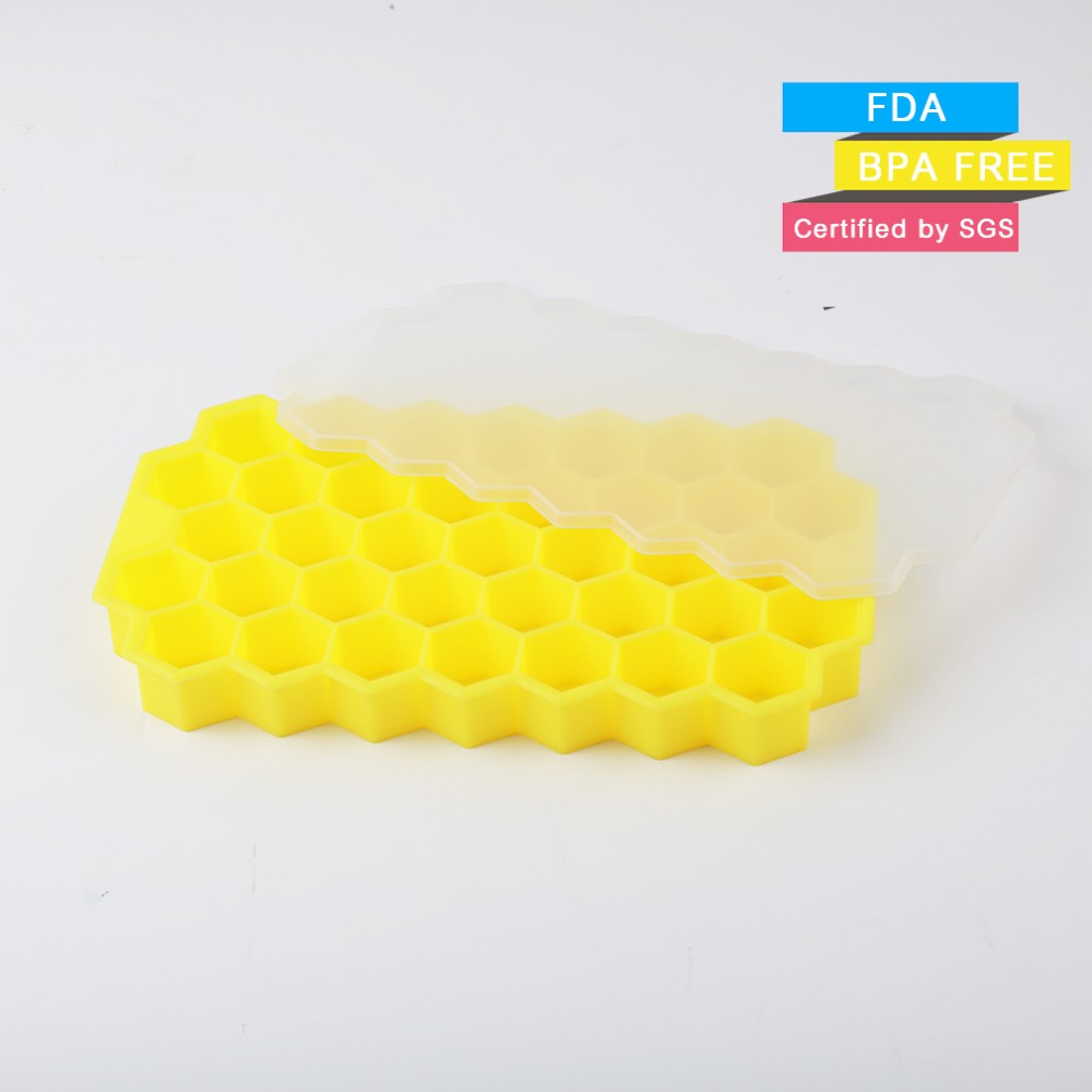 Honeycomb Design Ice Cube Tray w/Cover (Teal) - Handy Gourmet