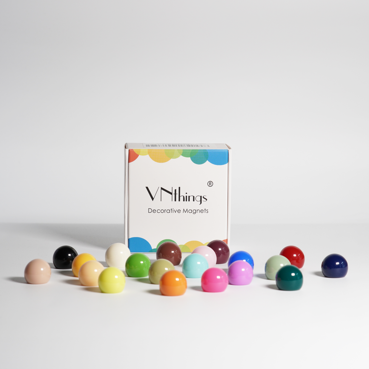 Ball Shaped Little Strong Refrigerator Heavy Duty Magnets 20 Pack - Colorful Mini Magnets for Whiteboard, Locker, Calendar, School, Kitchen - Cute Glossy Resin Magnets for Notes, Photos,Organizing