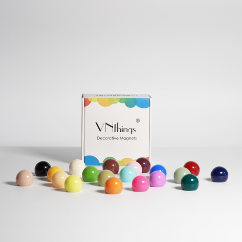 Ball Shaped Little Strong Refrigerator Heavy Duty Magnets 20 Pack - Colorful Mini Magnets for Whiteboard, Locker, Calendar, School, Kitchen - Cute Glossy Resin Magnets for Notes, Photos,Organizing